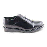 Black brushed leather oxford shoes