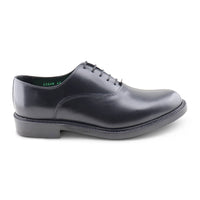 Black leather derby shoes