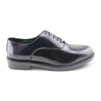 Black brushed leather oxford shoes
