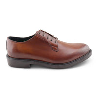Tan leather derby shoes