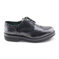 Black derby in brushed leather
