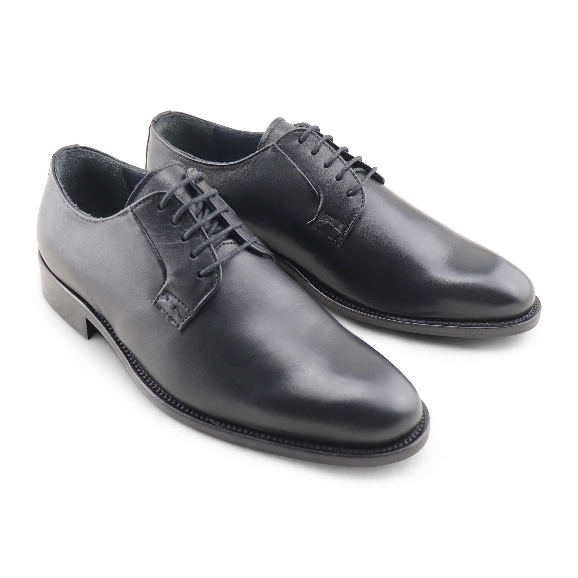 Derby nero in pelle