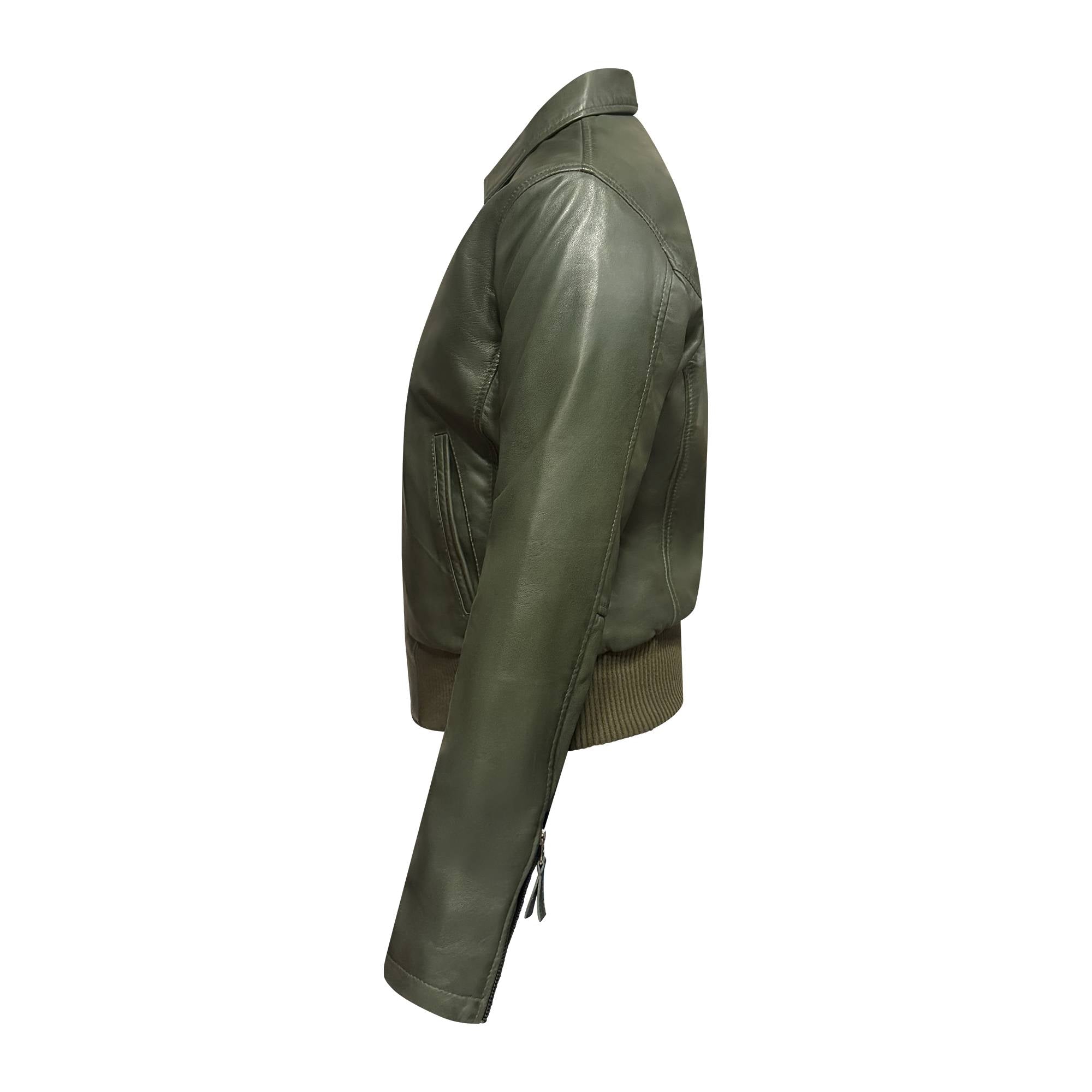 Bomber donna in nappa verde