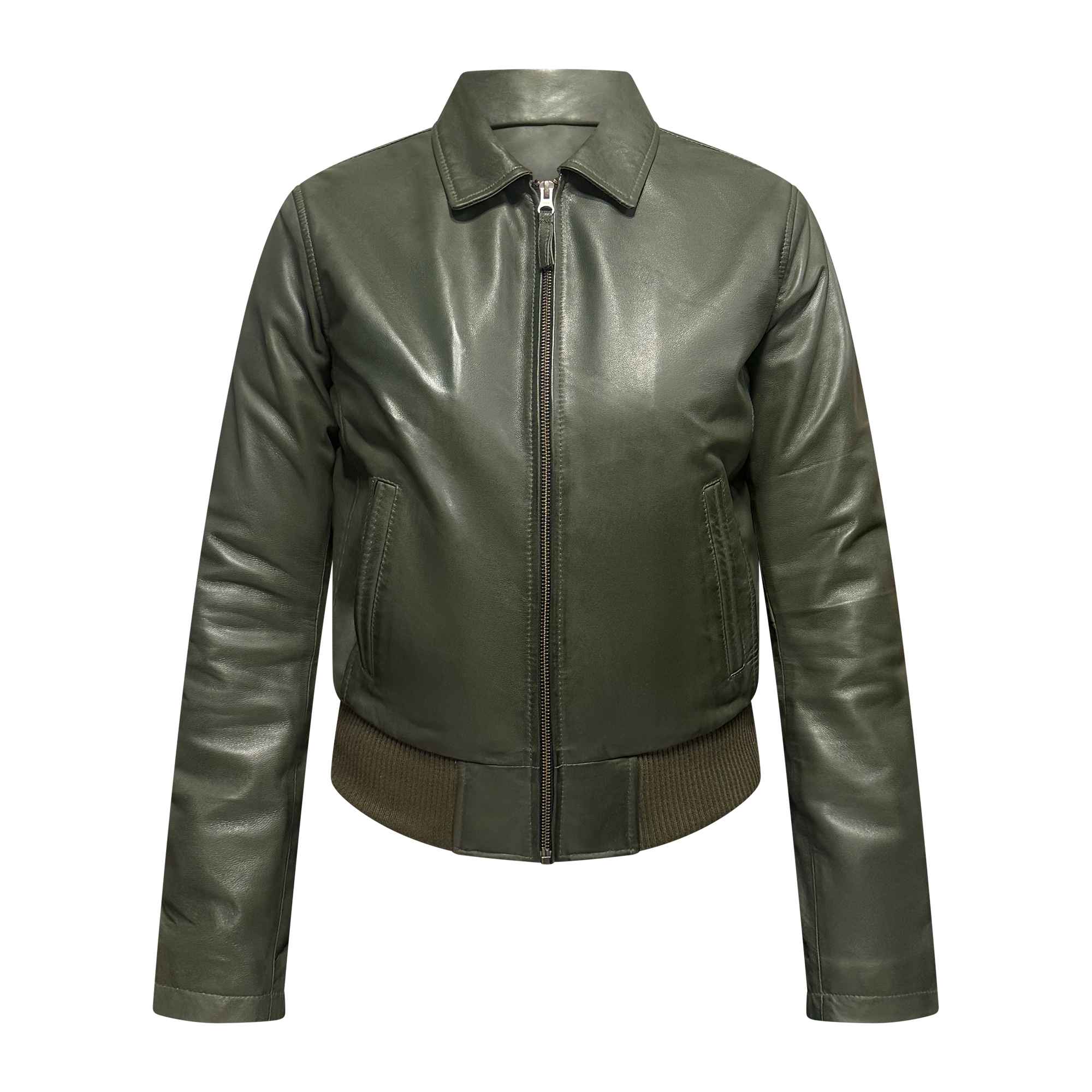 Bomber donna in nappa verde