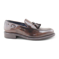 Tassel cognac in pelle spazzolata