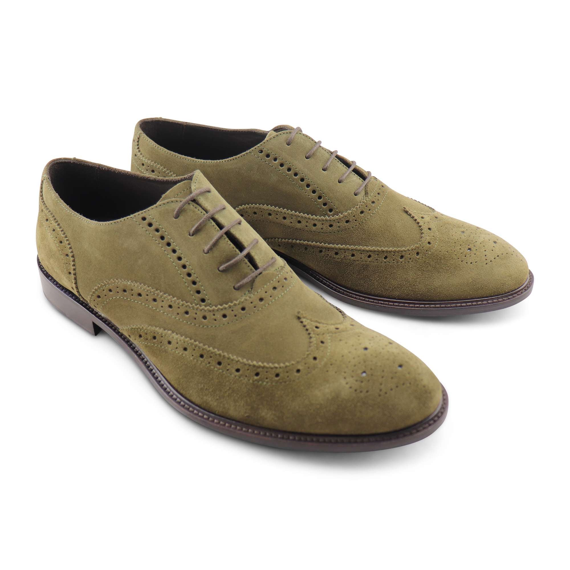 Francesina verde in camoscio