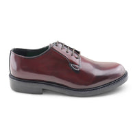 Burgundy brushed leather derby shoes