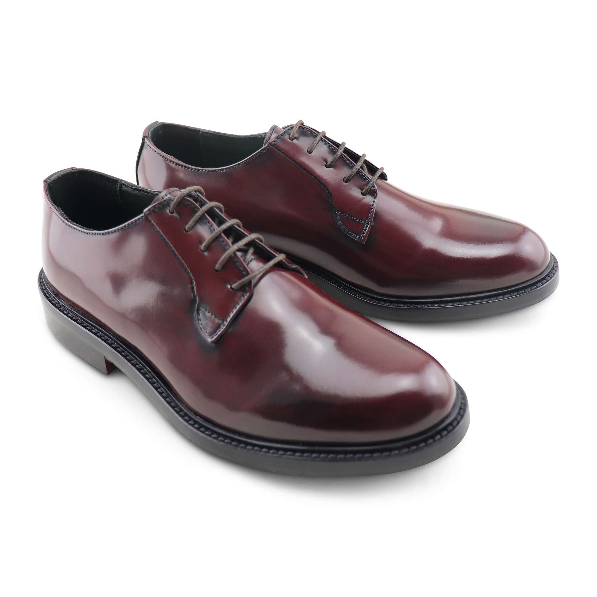 Derby bordeaux in pelle spazzolata