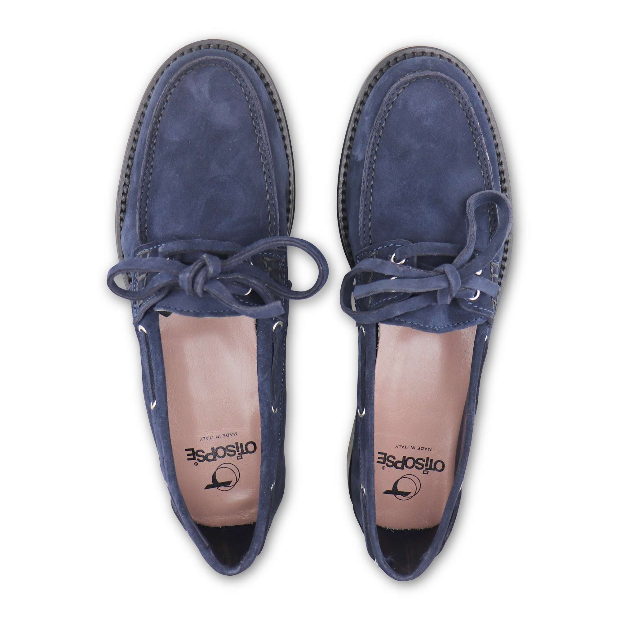 Mocassini fausta blu in camoscio