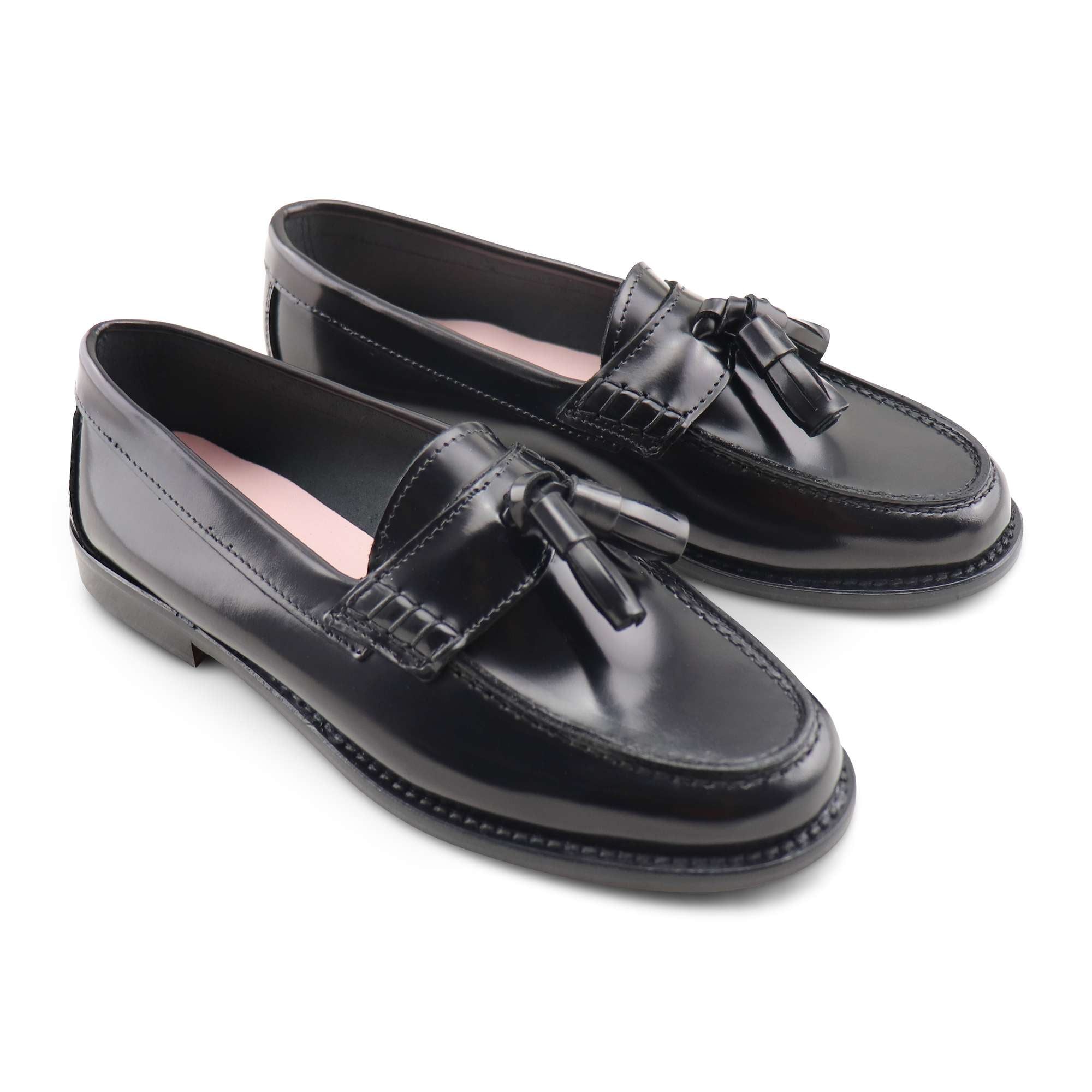 Mocassini neri in pelle spazzolata