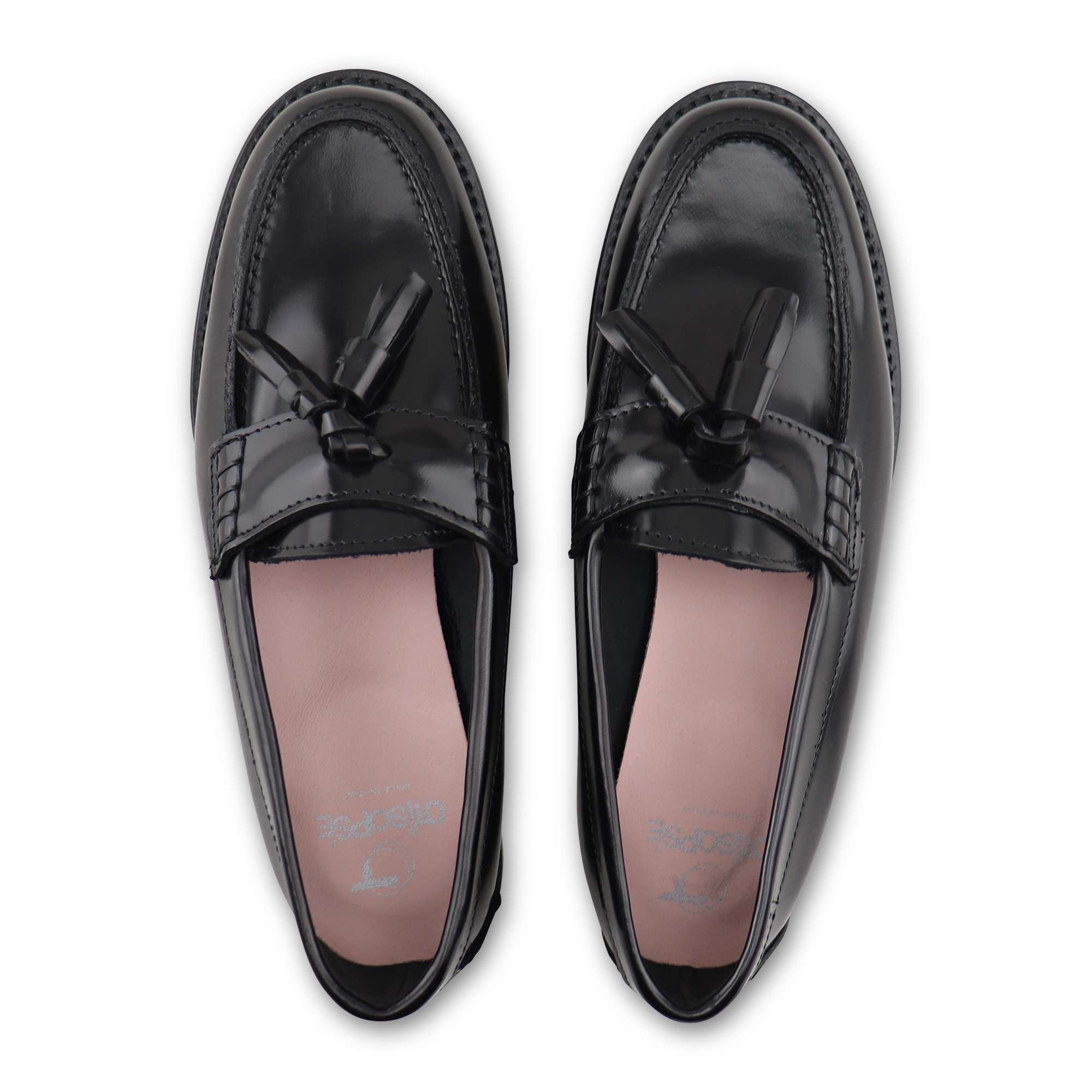 Black brushed leather loafers