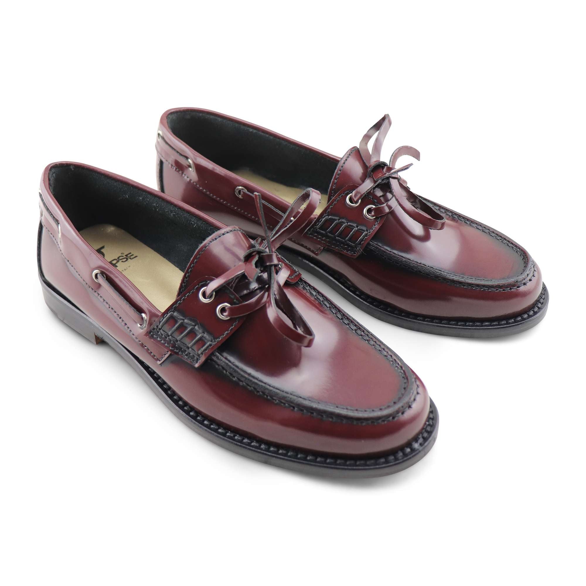 Mocassini fausta bordeaux in pelle spazzolata