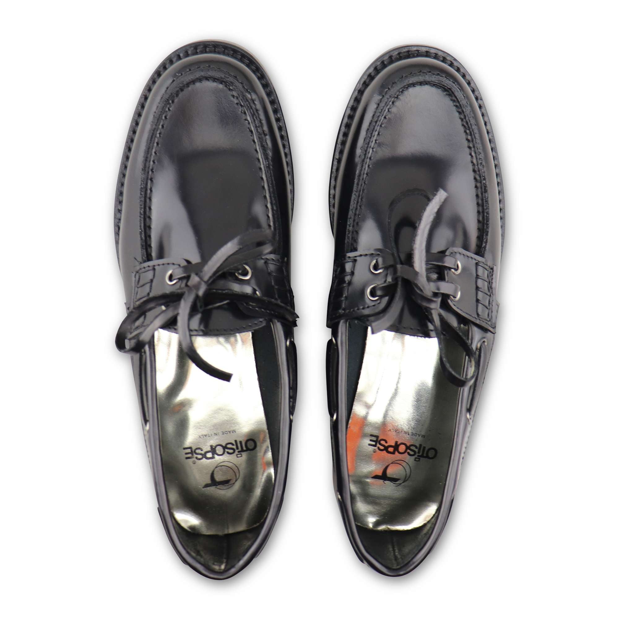 Mocassini fausta neri in pelle spazzolata