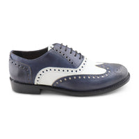 Blue and white leather brogues