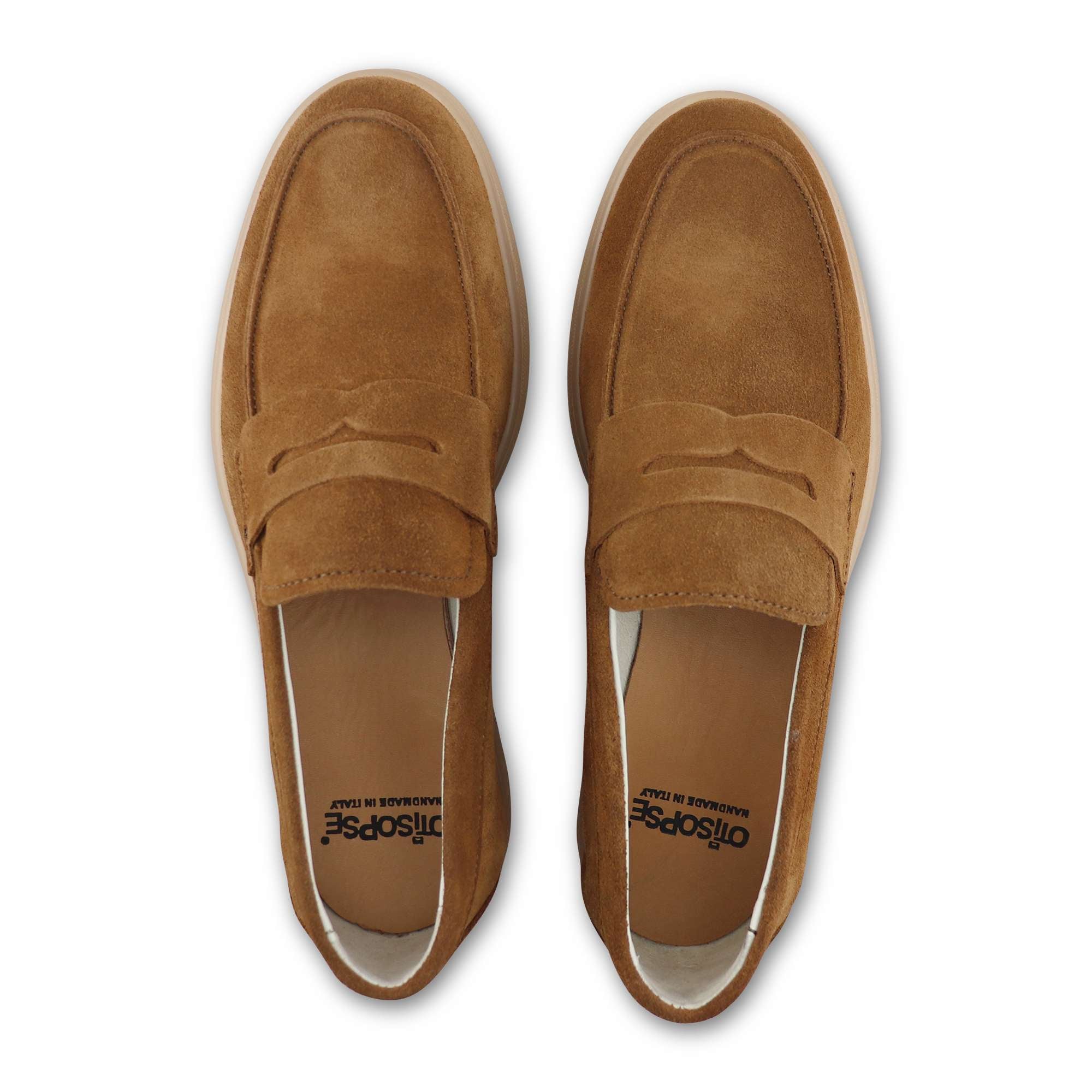 Burnt suede loafers