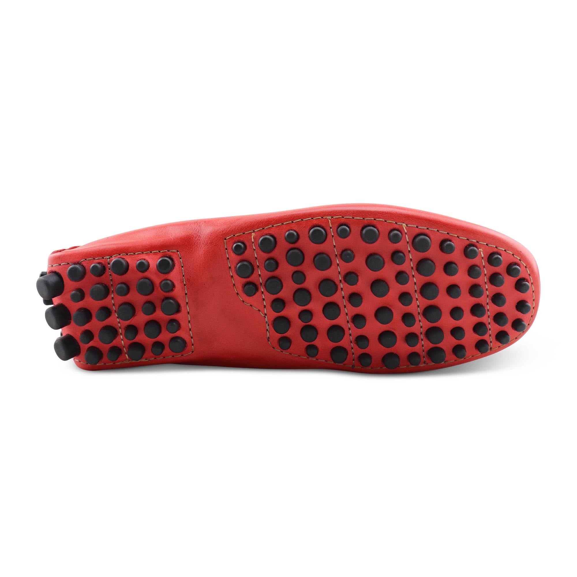 Gommini pelle spazzolata rossa