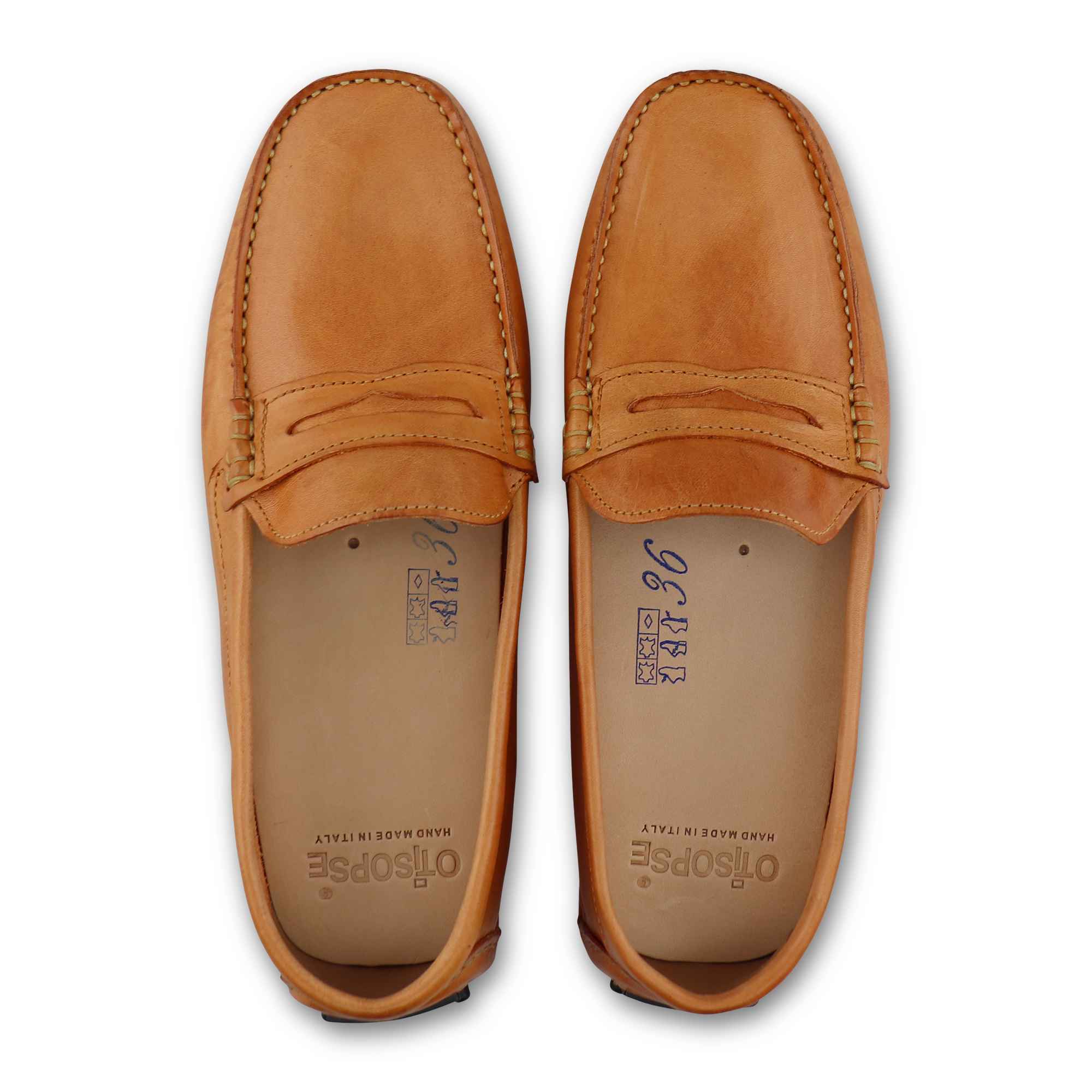 Gommini in pelle spazzolata cuoio