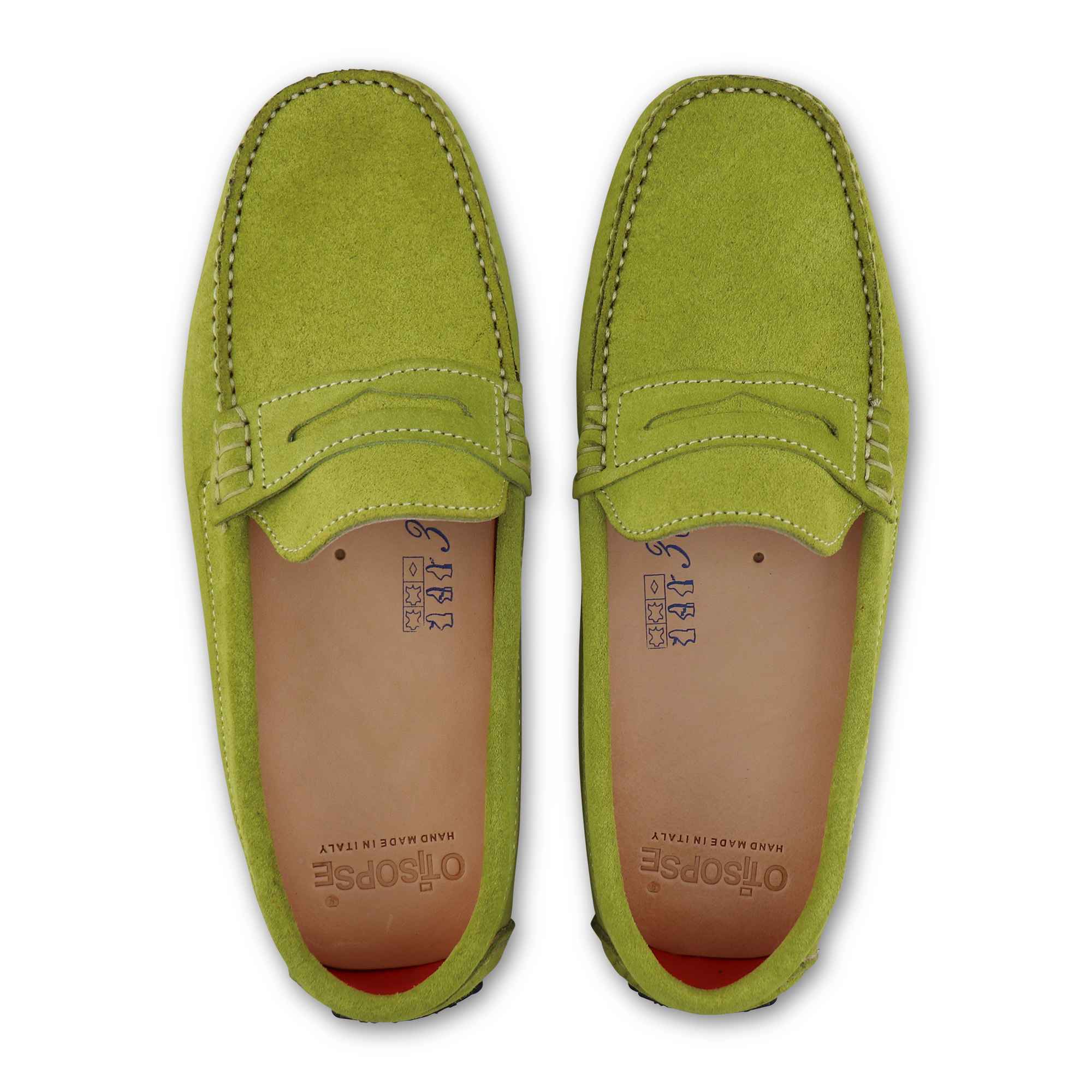 Gommini in camoscio verde