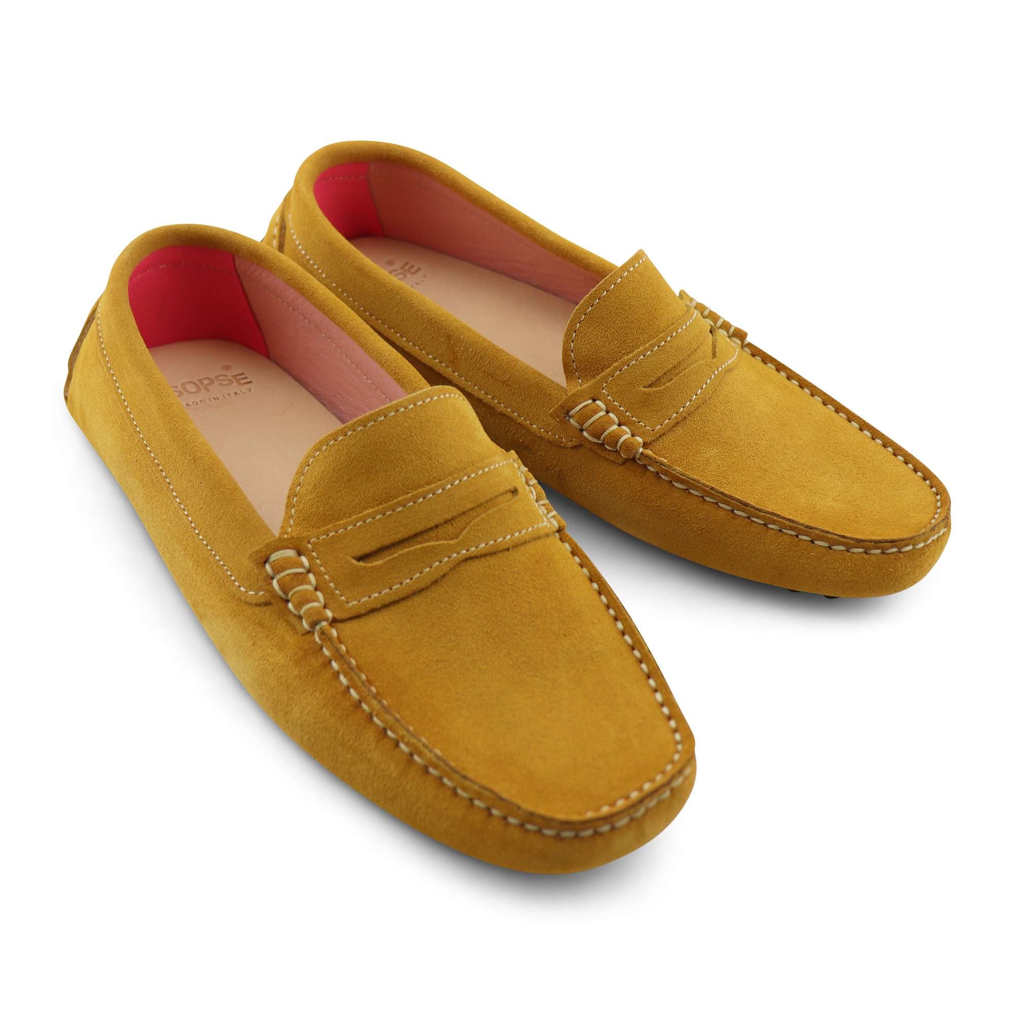 Gommini in camoscio giallo