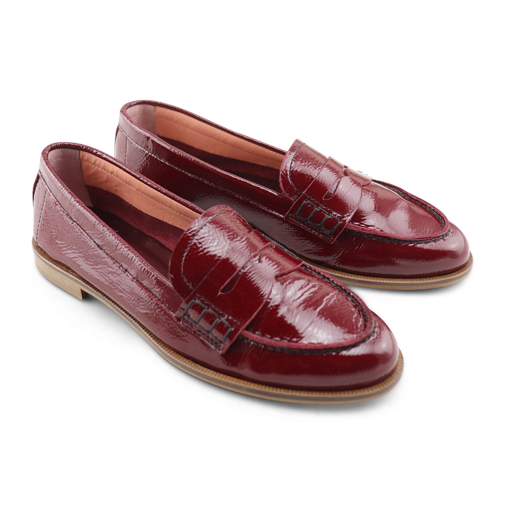 Mocassini bordeaux in naplak
