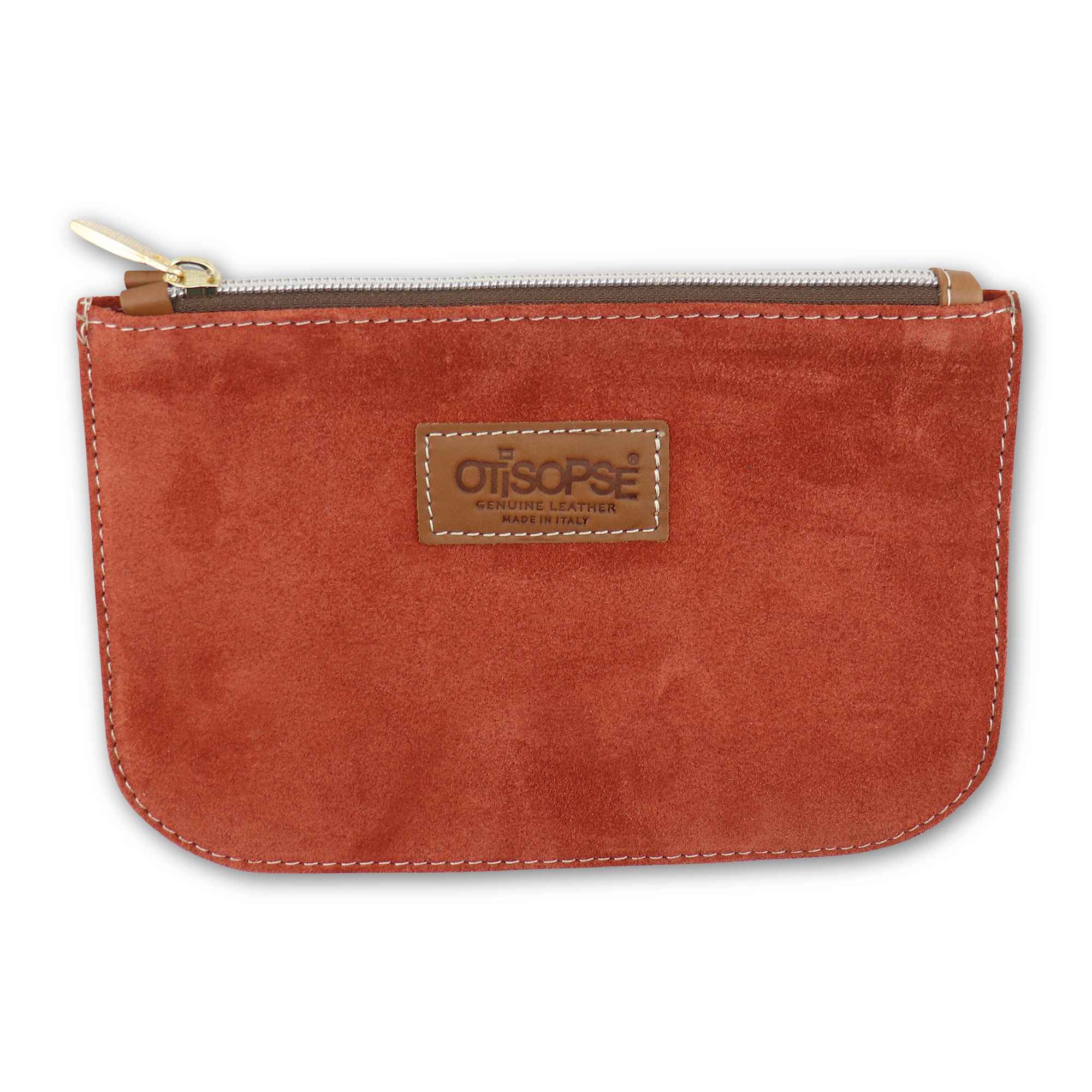 Pochette marrone in camoscio