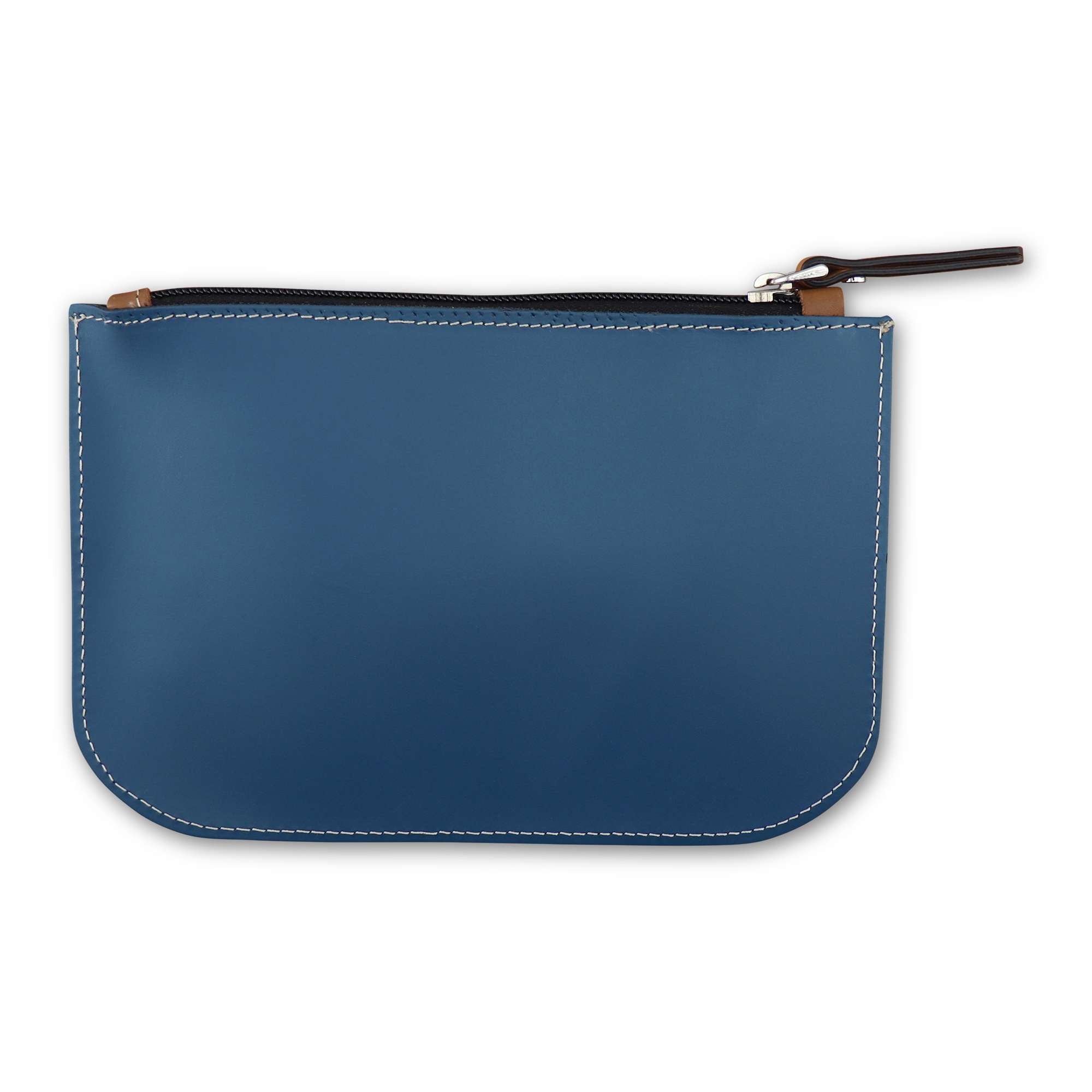 Pochette azzurra in pelle