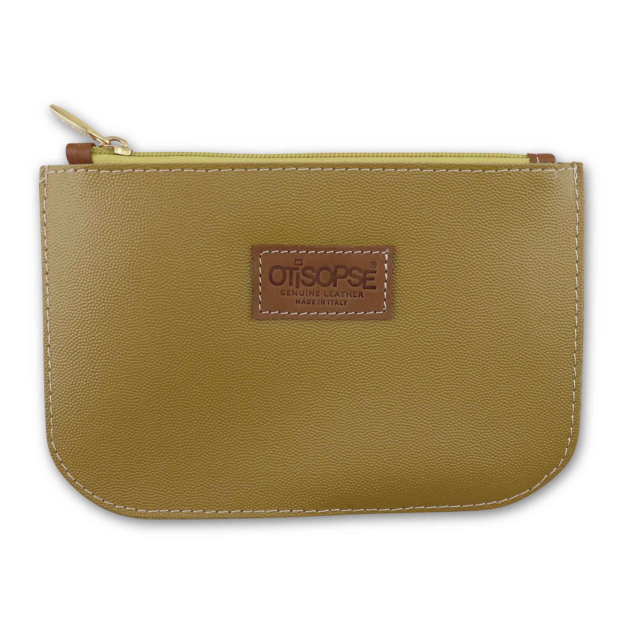 Pochette senape chiaro in pelle