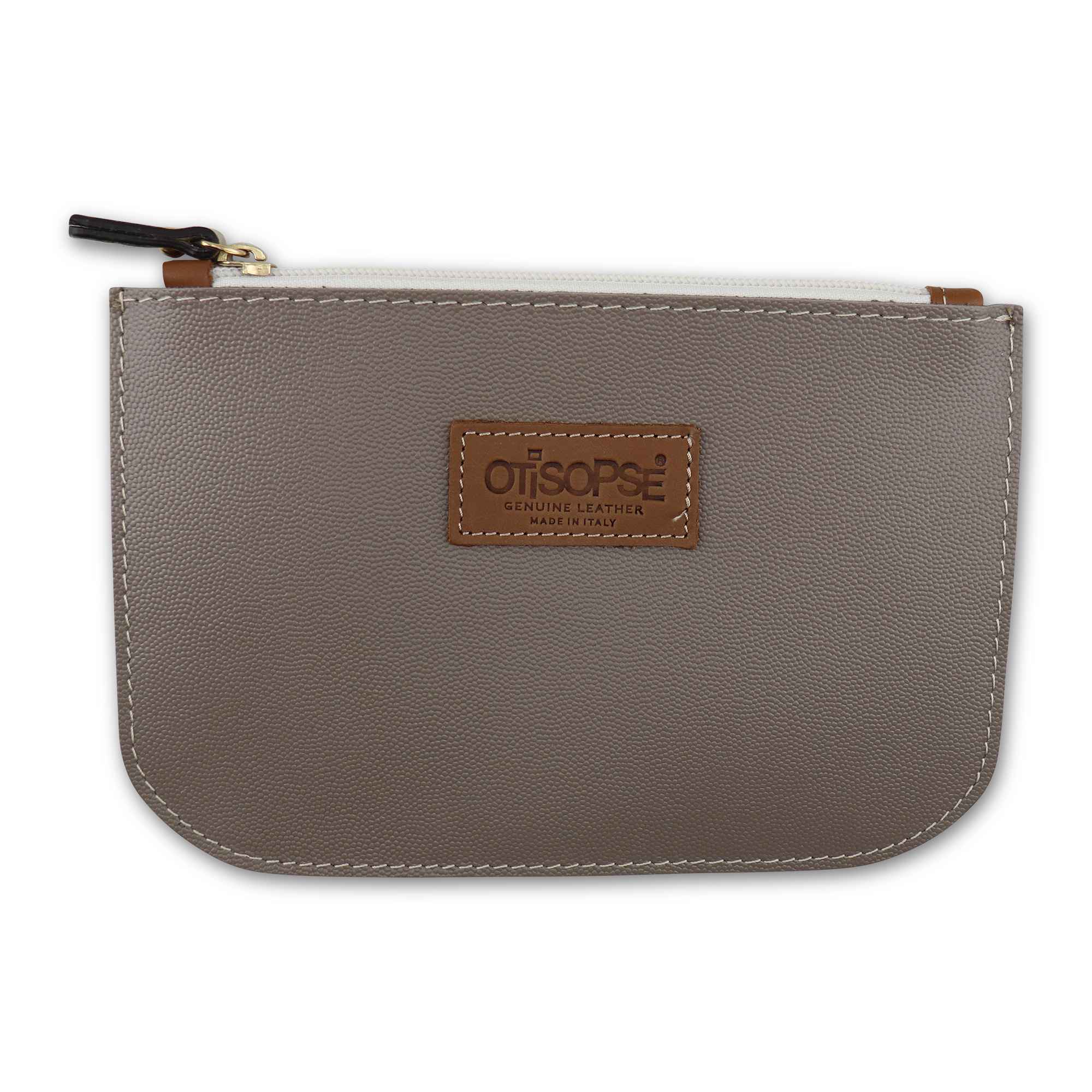 Pochette taupe in pelle