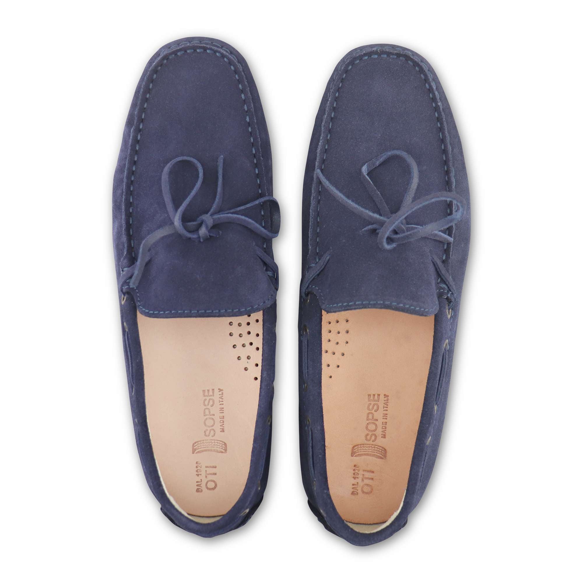 Gommini in camoscio indaco