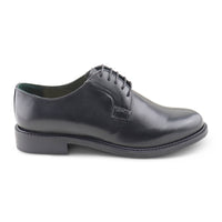 Black leather derby