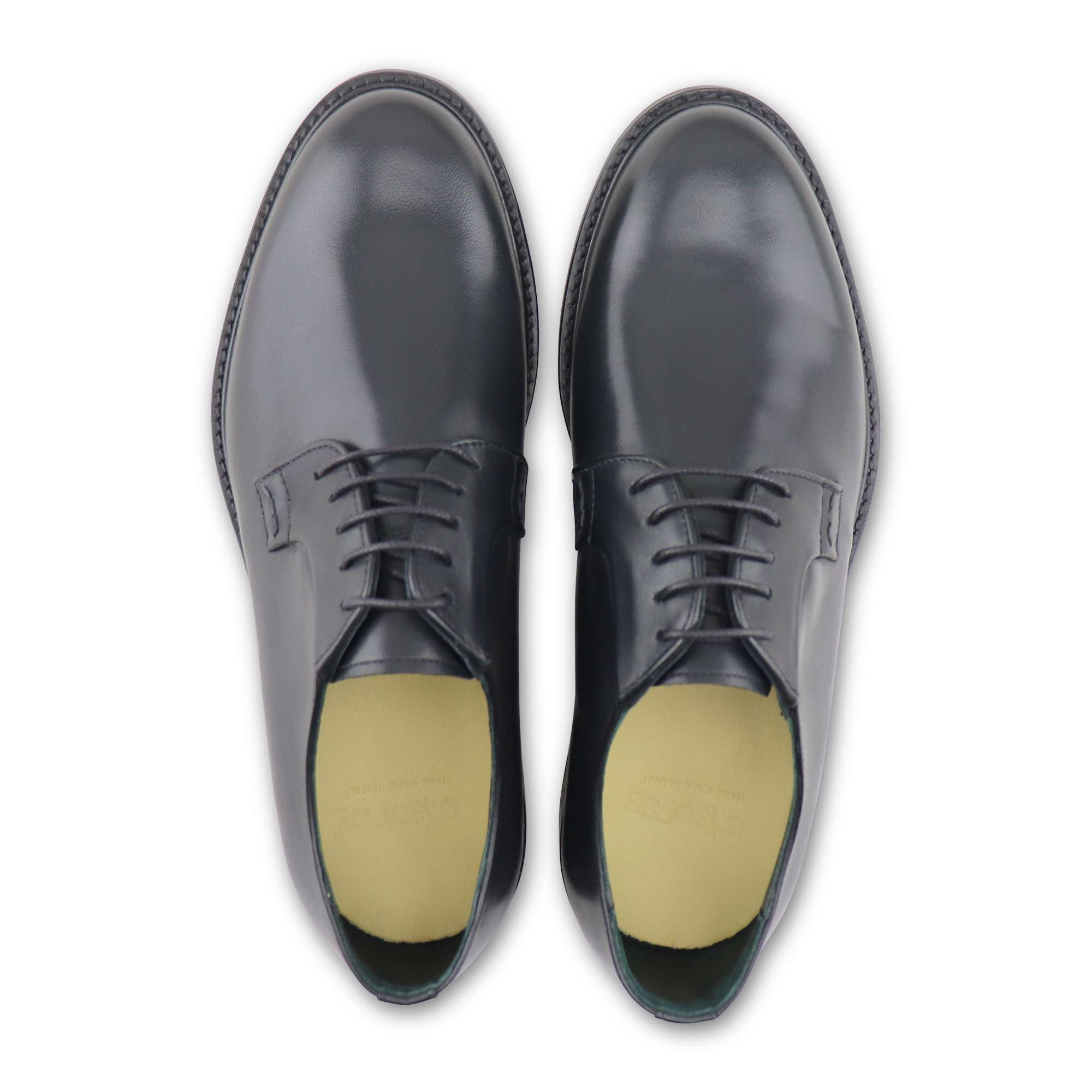 Black leather derby