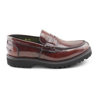 Saddle brushed leather moccasins