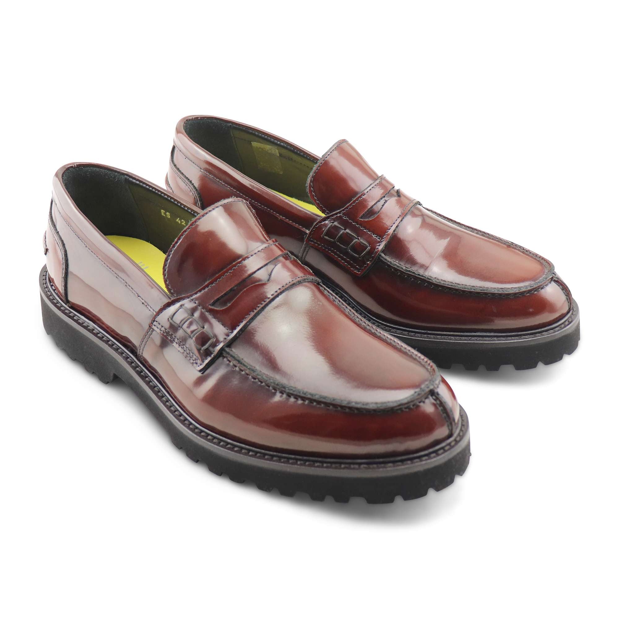 Mocassini sella in pelle spazzolata