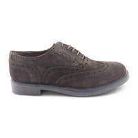 Dark brown suede Oxfords