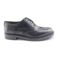 Black leather Oxfords