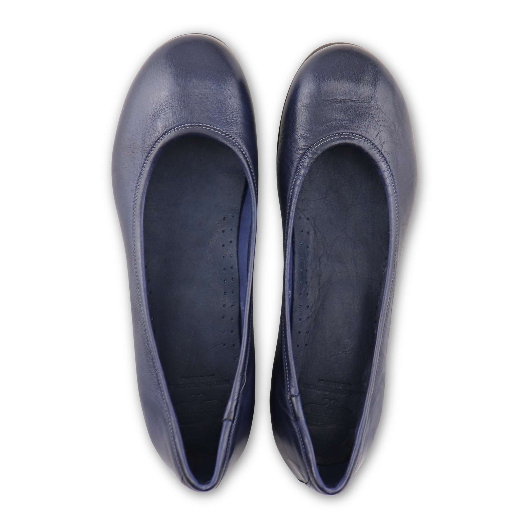 Ballerine blu in pelle