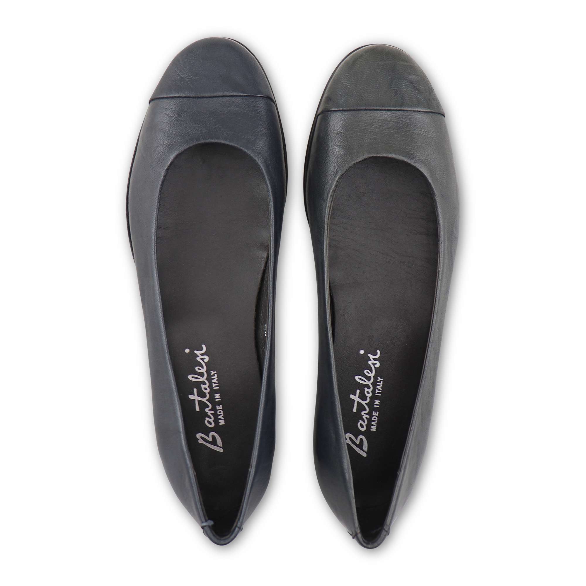 Ballerine blu in pelle