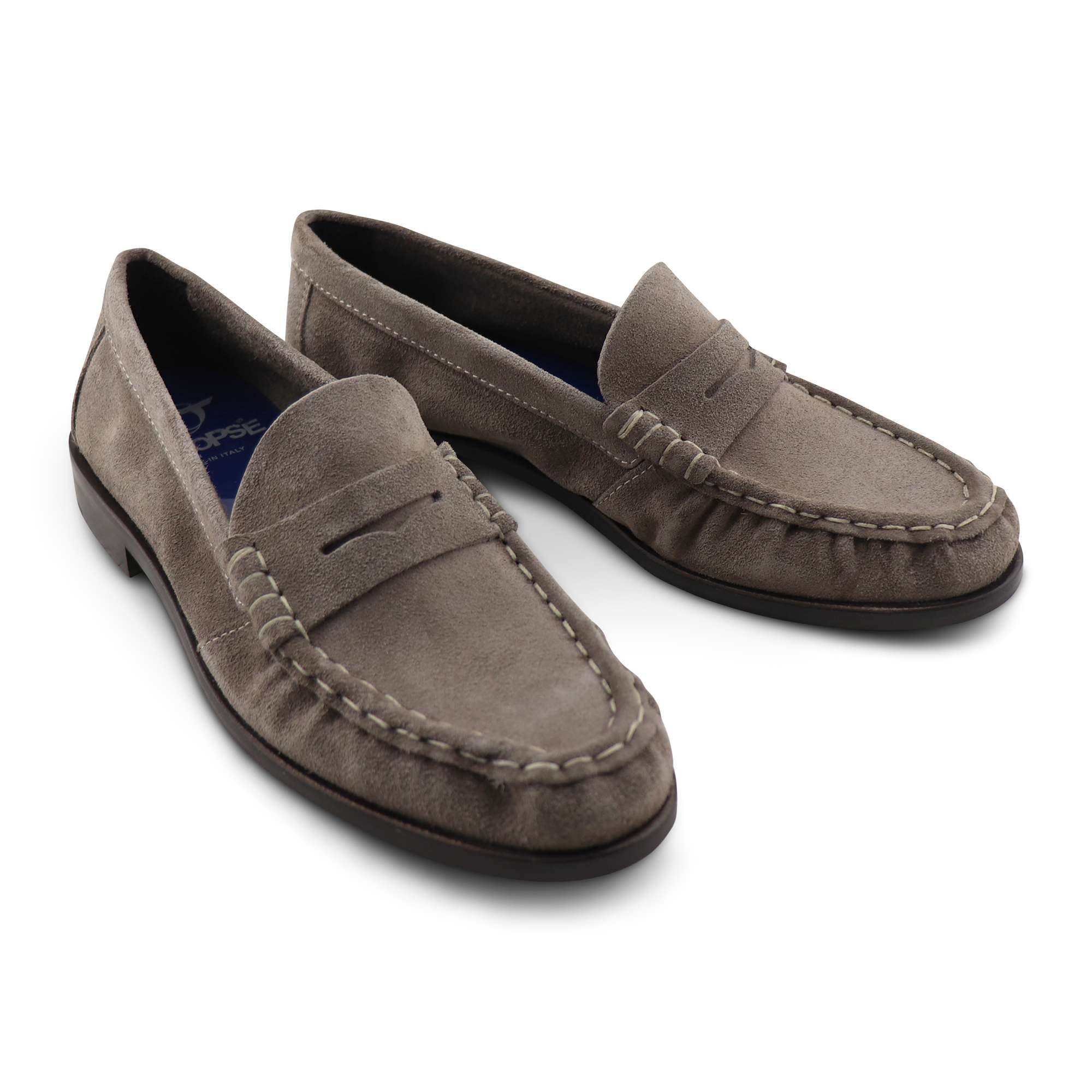 Mocassini taupe in camoscio