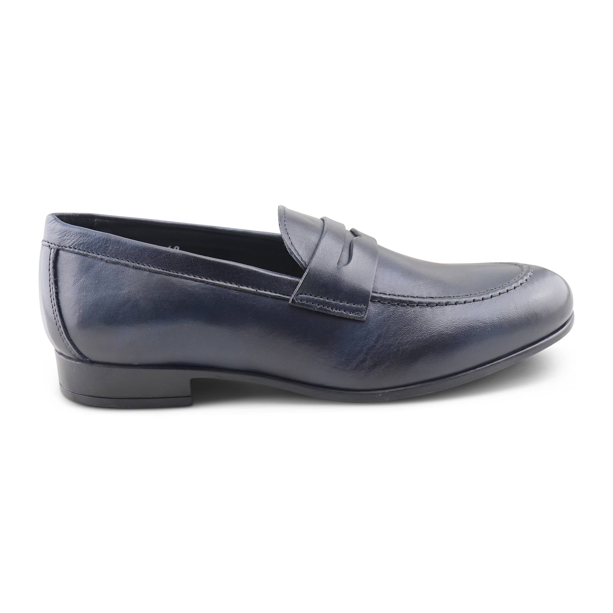 Mocassini in pelle soft blu
