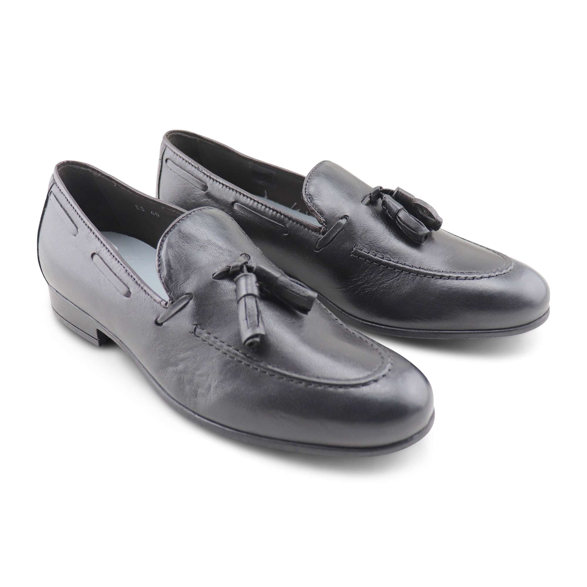 Mocassini tassel in pelle soft testa di moro