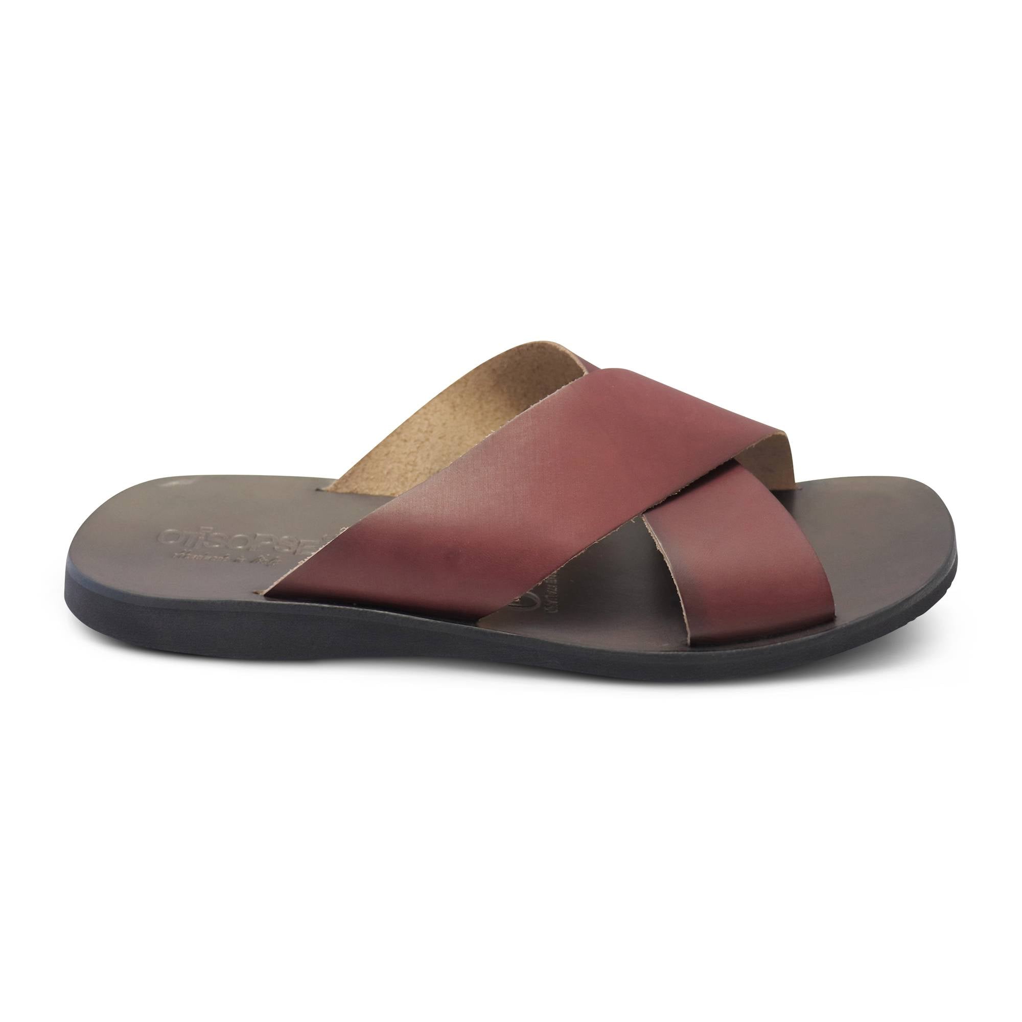 Sandali bordeaux in pelle
