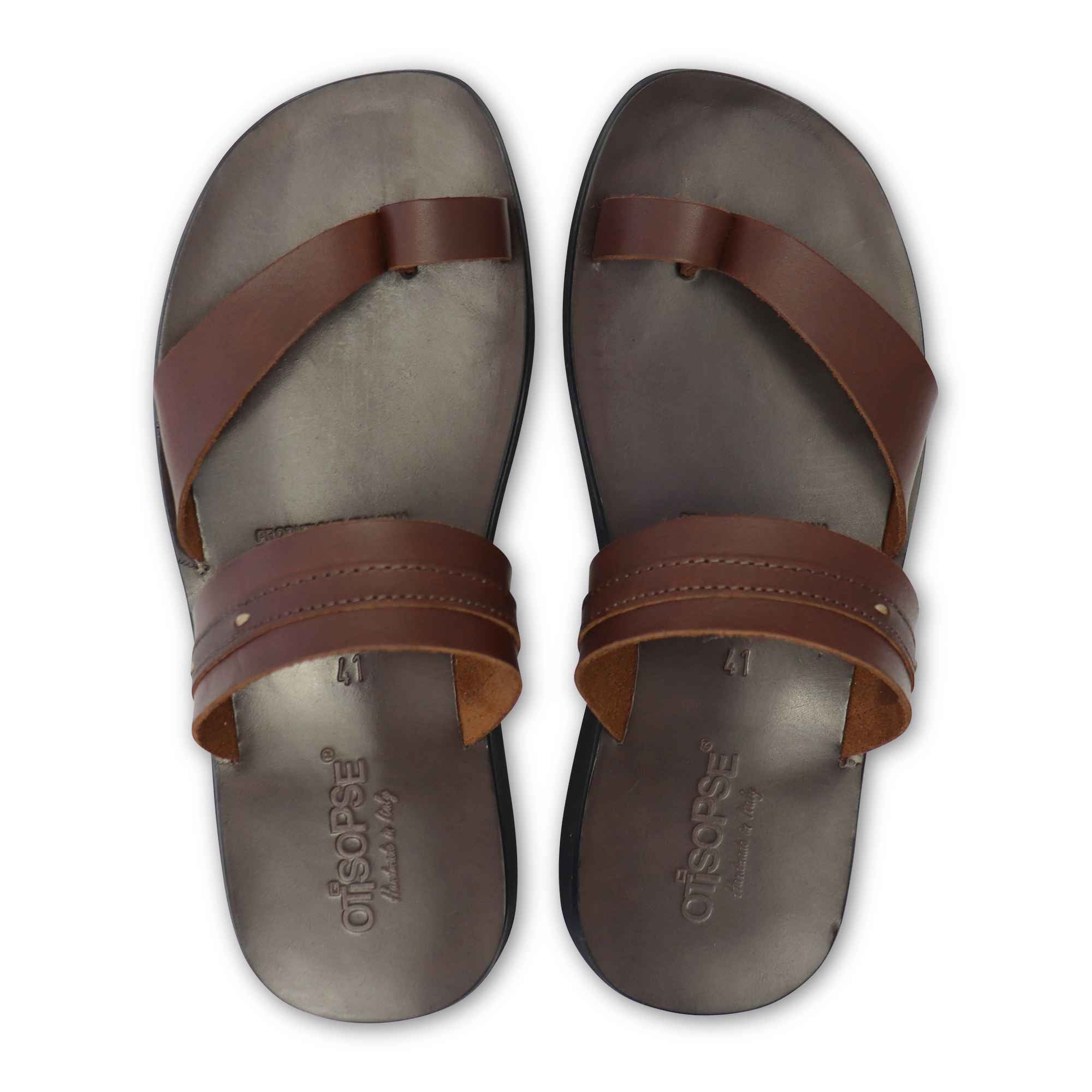 Sandali uomo marroni in pelle