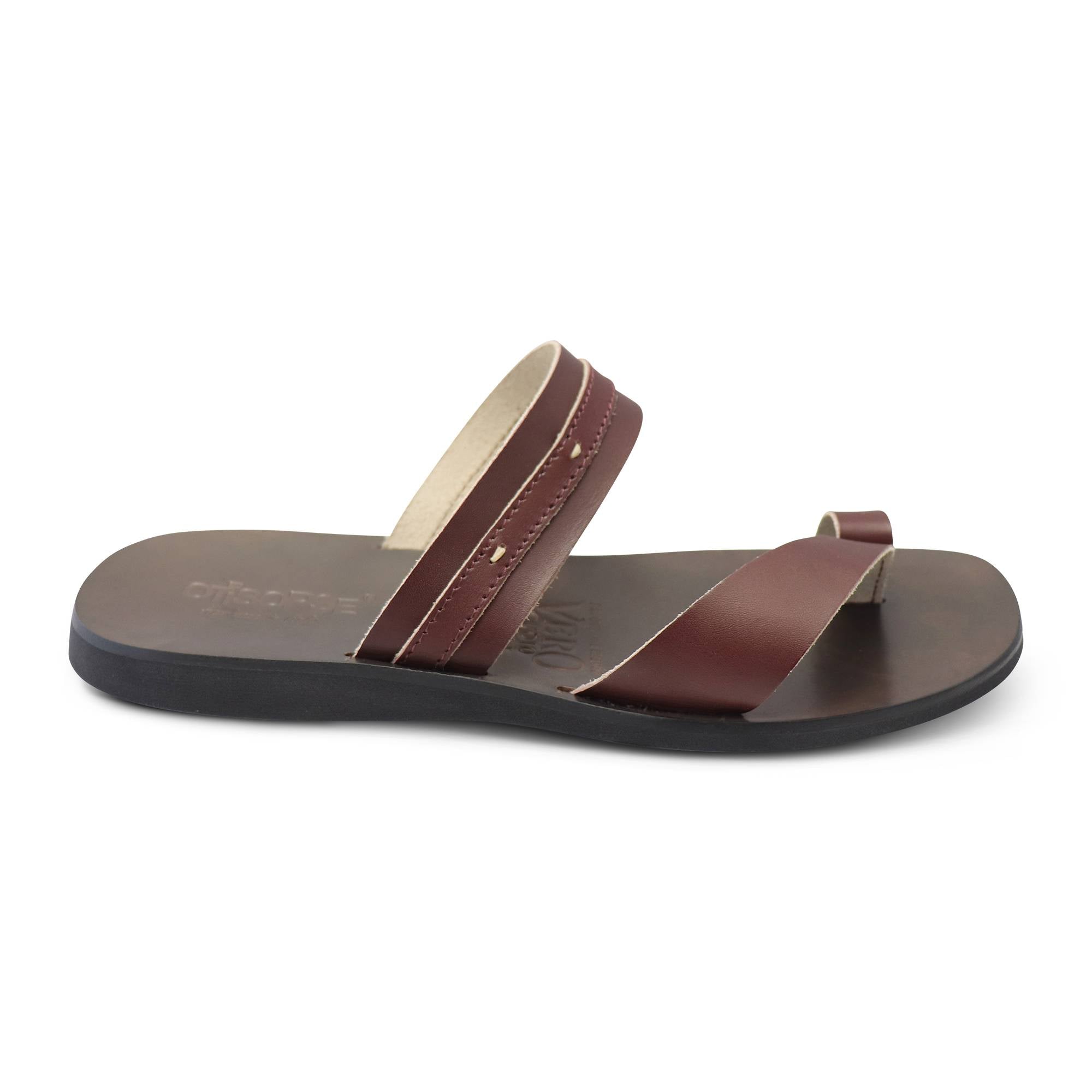 Sandali uomo bordeaux in pelle
