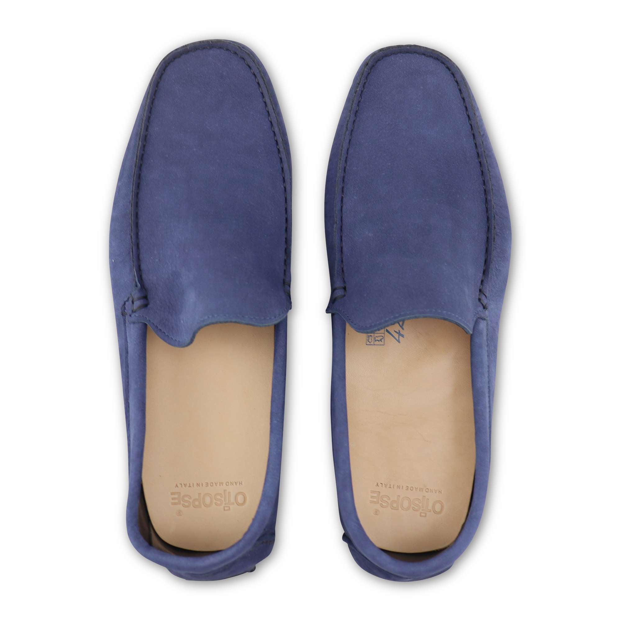 Gommini blu in nabuk