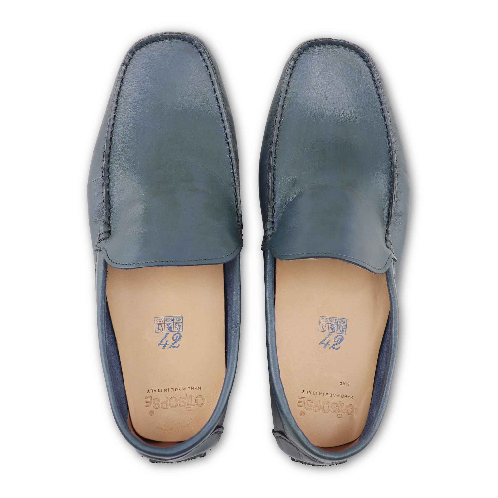 Gommini in pelle blu