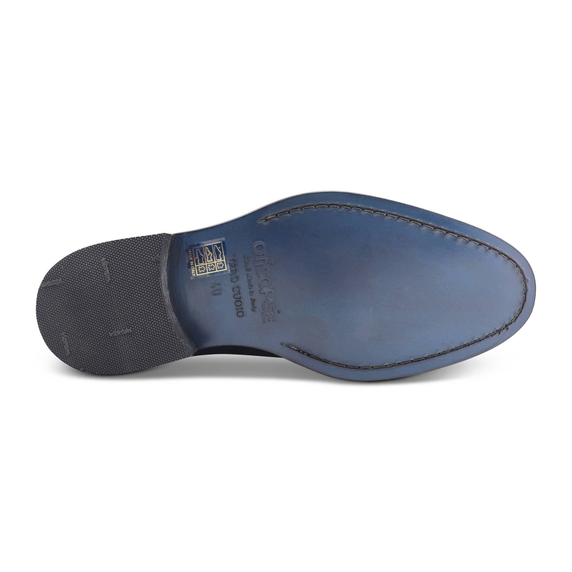 Francesine blu in pelle