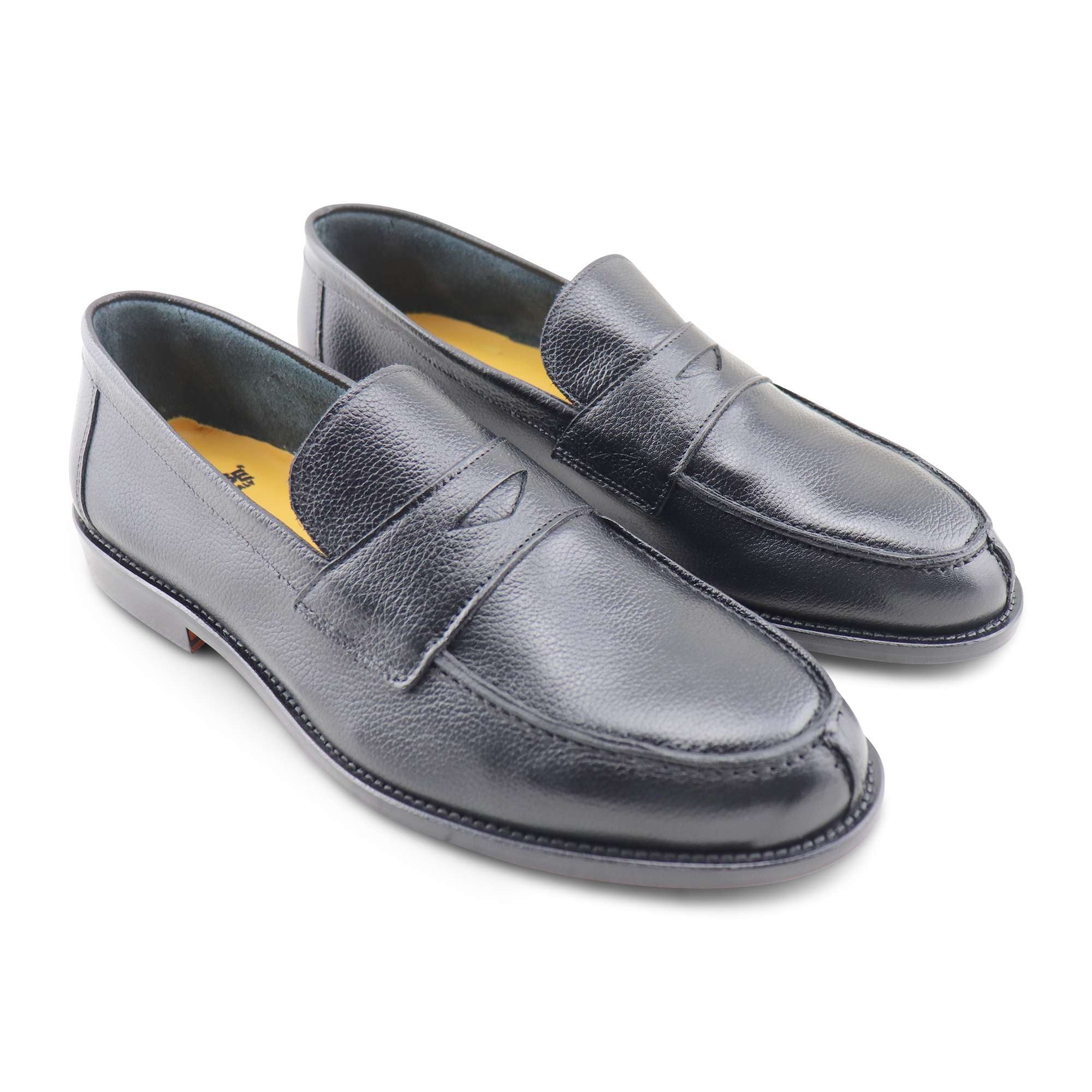 Mocassino college uomo in pelle bottolata nero