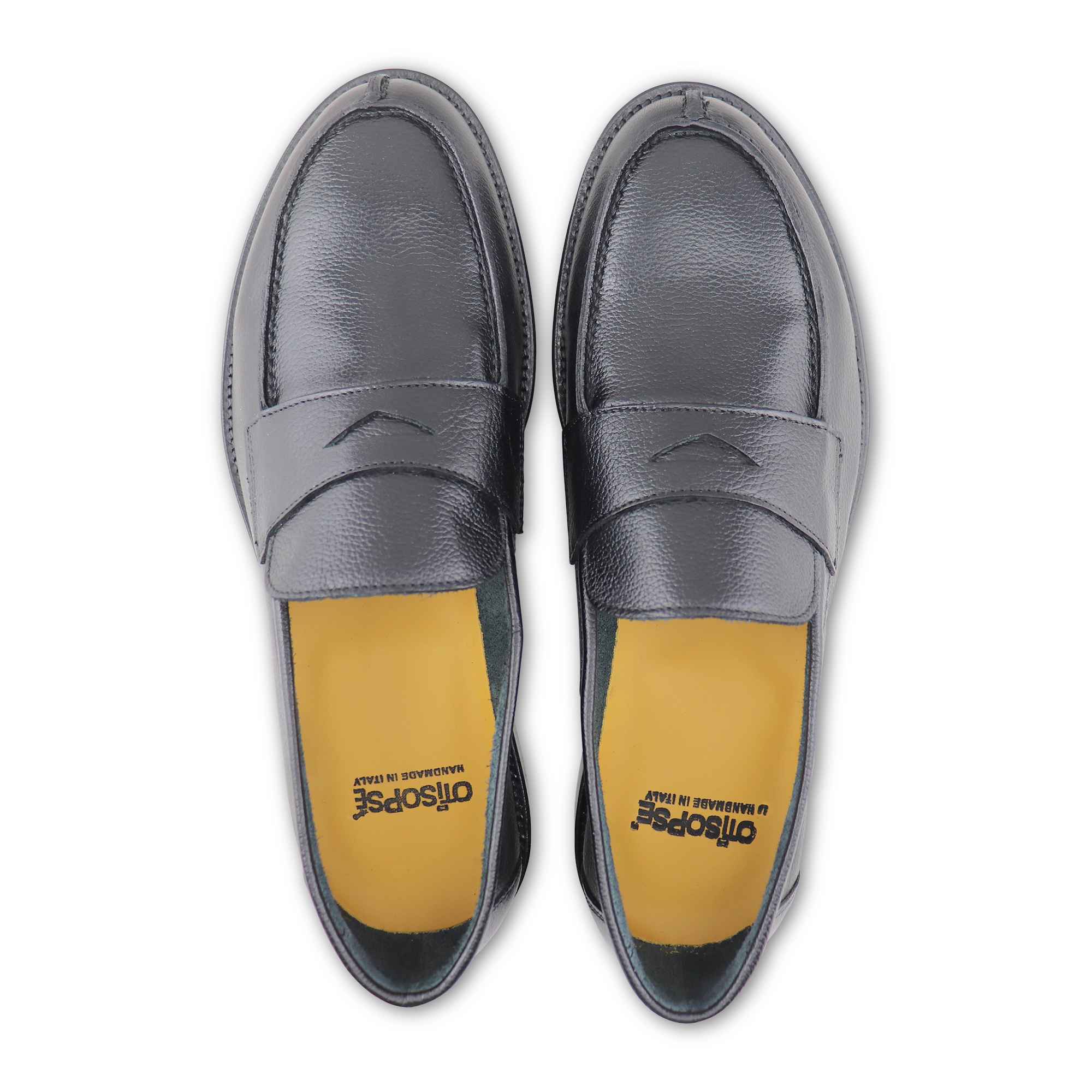 Mocassino college uomo in pelle bottolata nero