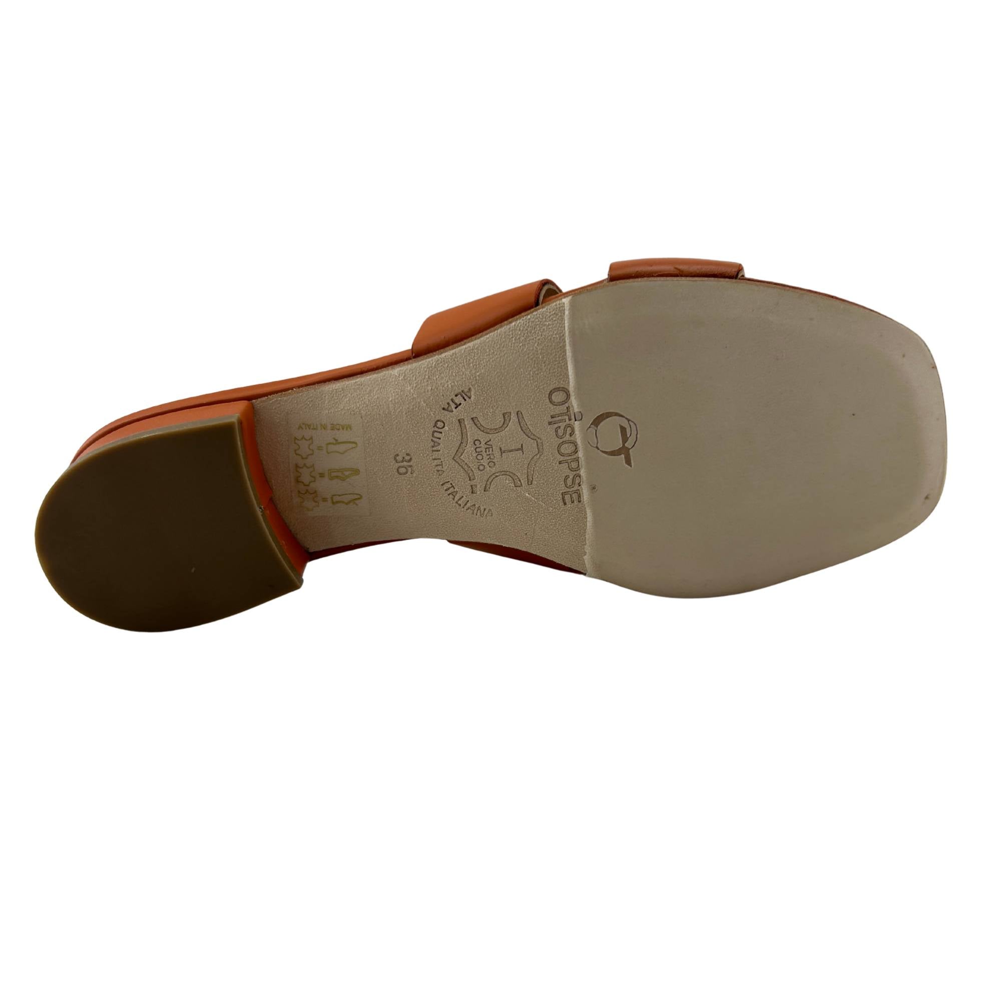 Ciabatta corallo in pelle tacco 10