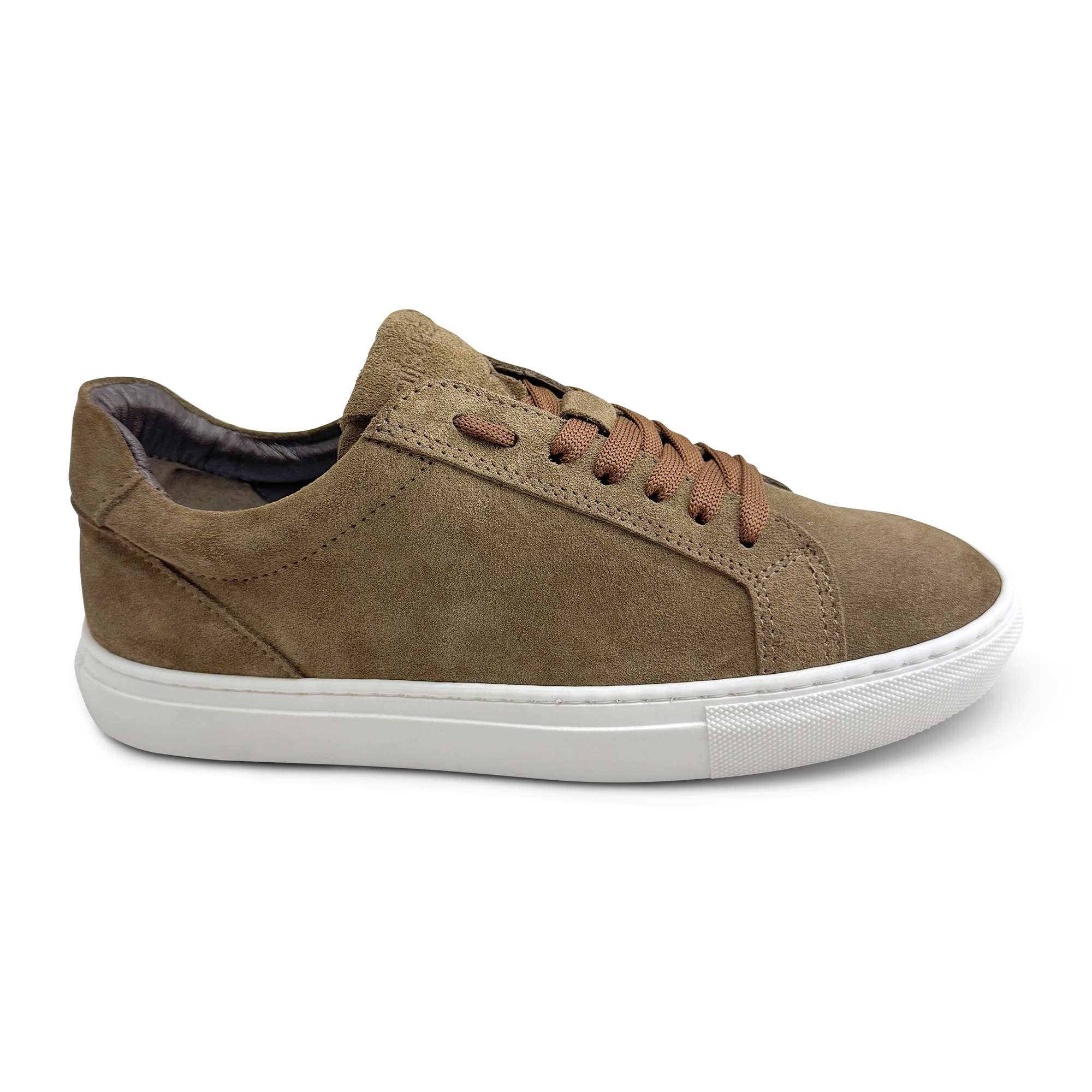 Sneakers taupe in camoscio